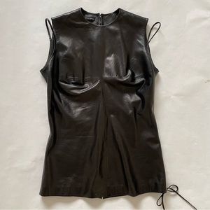 Olivier Theyskens Leather Sleeveless Top Tank